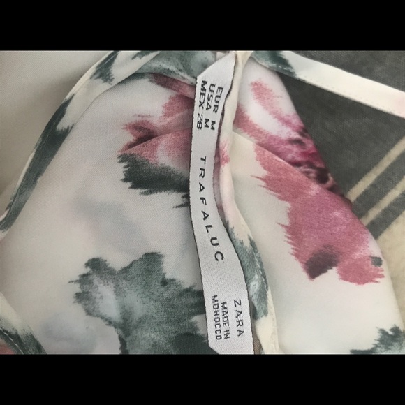 Zara Trafuluc Cream Pink Floral Maxi Dress 2-Piece - Picture 7 of 8